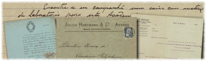 Banner associado à coleção Copiadores de correspondência expedida e recebida do Laboratório de Química, 1885-1911